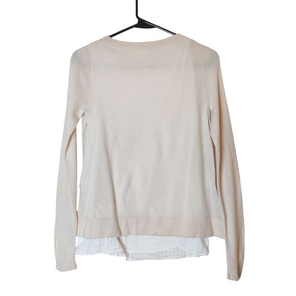 Club Monaco Blush Pink Lightweight Twofer Layered Cotton Crewneck Sweater XS - Picture 2 of 10